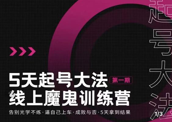 五天起号魔鬼训练营，告别光学不练，逼自己上车，成败与否，5天拿到结果网赚项目-副业赚钱-互联网创业-独家轻创IP星泽云创