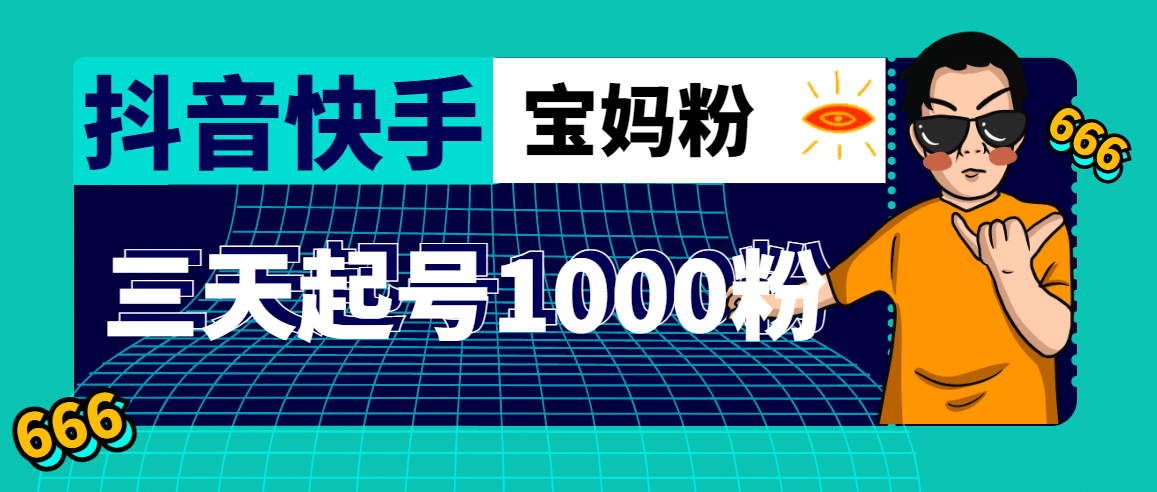 抖音快手三天起号涨粉1000宝妈粉丝的核心方法【详细玩法教程】网赚项目-副业赚钱-互联网创业-独家轻创IP星泽云创