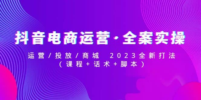 抖音电商运营·全案实操：运营/投放/商城 2023全新打法网赚项目-副业赚钱-互联网创业-独家轻创IP星泽云创