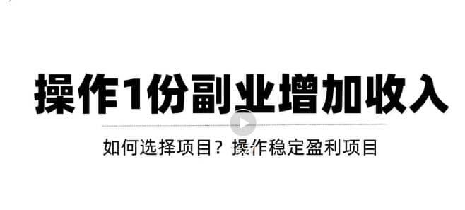 新手如何通过操作副业增加收入，从项目选择到玩法分享！【视频教程】网赚项目-副业赚钱-互联网创业-独家轻创IP星泽云创