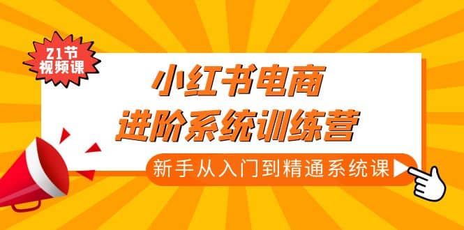 小红书电商进阶系统训练营：新手从入门到精通系统课（21节视频课）网赚项目-副业赚钱-互联网创业-独家轻创IP星泽云创