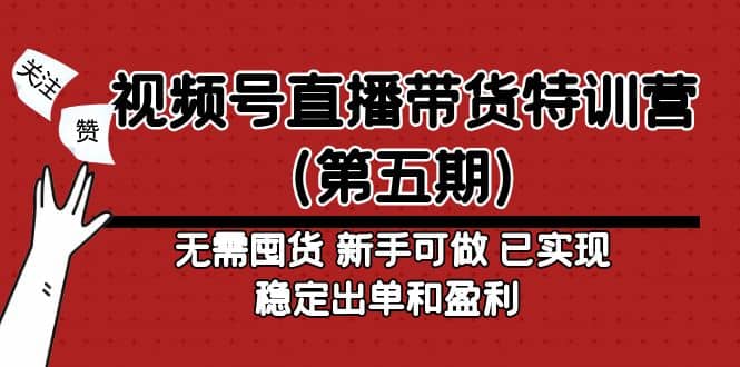 视频号直播带货特训营（第五期）无需囤货 新手可做 已实现稳定出单和盈利网赚项目-副业赚钱-互联网创业-独家轻创IP星泽云创