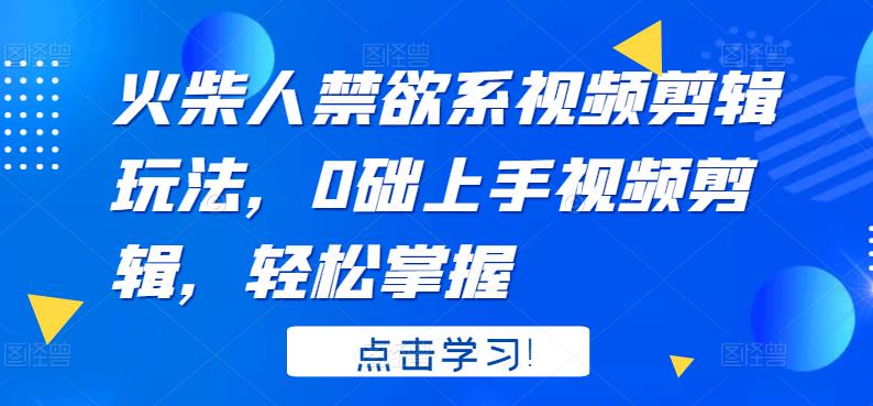 火柴人系视频剪辑玩法，0础上手视频剪辑，轻松掌握网赚项目-副业赚钱-互联网创业-独家轻创IP星泽云创