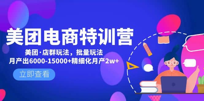 美团电商特训营：美团·店群玩法，无脑铺货网赚项目-副业赚钱-互联网创业-独家轻创IP星泽云创