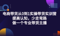 电商带货从0到1实操带货实训营:提高认知,少走弯路,做一个专业带货主播网赚项目-副业赚钱-互联网创业-独家轻创IP星泽云创