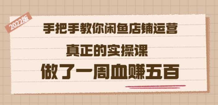 2022版《手把手教你闲鱼店铺运营》真正的实操课做了一周血赚五百(16节课)网赚项目-副业赚钱-互联网创业-独家轻创IP星泽云创