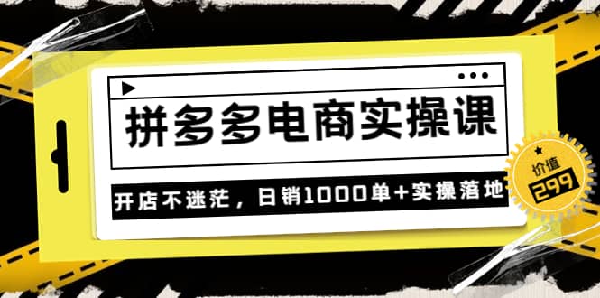《拼多多电商实操课》开店不迷茫，日销1000单+实操落地（价值299元）网赚项目-副业赚钱-互联网创业-独家轻创IP星泽云创