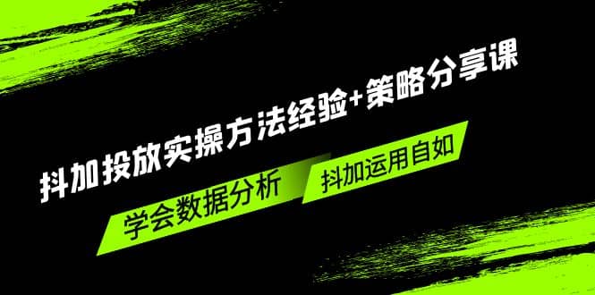 抖加投放实操方法经验+策略分享课，学会数据分析，抖加运用自如网赚项目-副业赚钱-互联网创业-独家轻创IP星泽云创