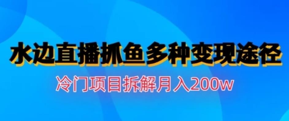 水边直播抓鱼，多种变现途径冷门项目，月入200w拆解【揭秘】网赚项目-副业赚钱-互联网创业-独家轻创IP星泽云创