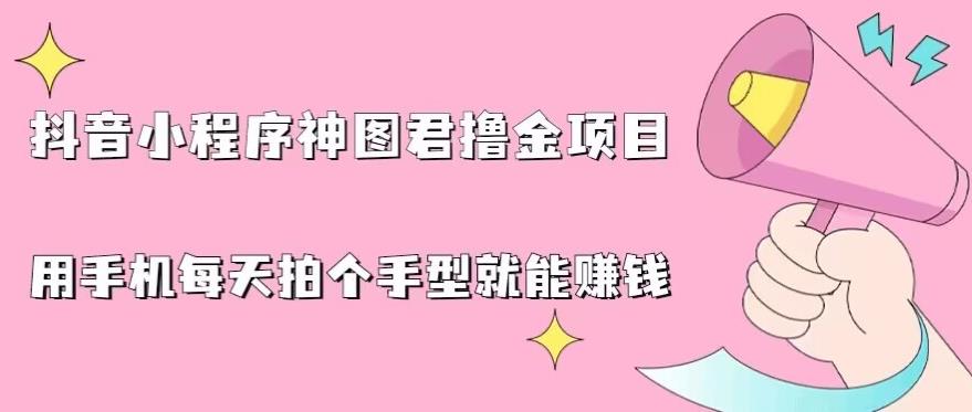 抖音小程序神图君撸金项目，用手机每天拍个手型挂载一下小程序就能赚钱【揭秘】网赚项目-副业赚钱-互联网创业-独家轻创IP星泽云创