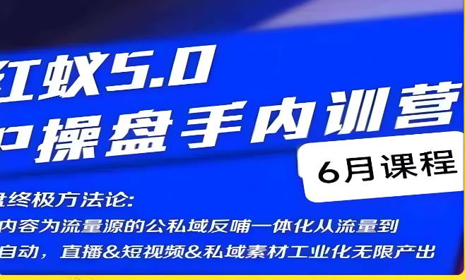 红蚁5.0IP操盘手内训营，IP操盘终极方法论网赚项目-副业赚钱-互联网创业-独家轻创IP星泽云创