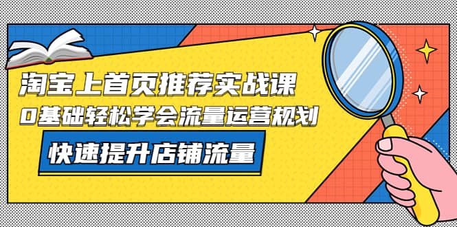 淘宝上首页/推荐实战课：0基础轻松学会流量运营规划，快速提升店铺流量网赚项目-副业赚钱-互联网创业-独家轻创IP星泽云创