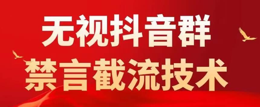 抖音粉丝群无视禁言截流技术，抖音黑科技，直接引流，0封号（教程+软件）网赚项目-副业赚钱-互联网创业-独家轻创IP星泽云创