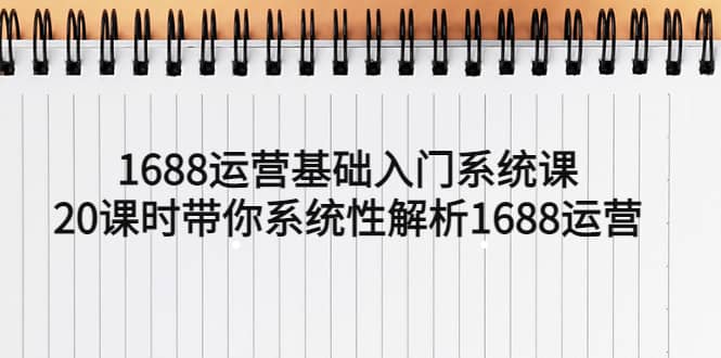 1688运营基础入门系统课，20课时带你系统性解析1688运营网赚项目-副业赚钱-互联网创业-独家轻创IP星泽云创