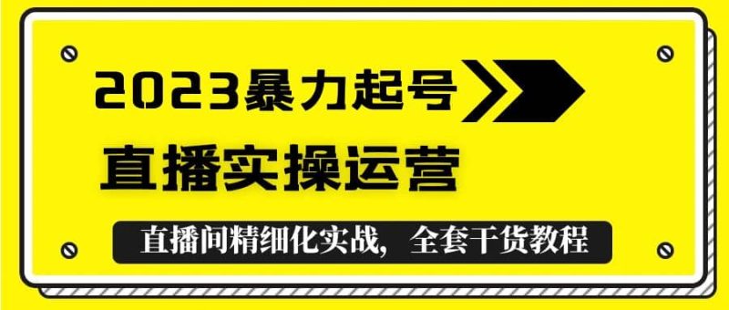 2023暴力起号+直播实操运营，全套直播间精细化实战，全套干货教程网赚项目-副业赚钱-互联网创业-独家轻创IP星泽云创