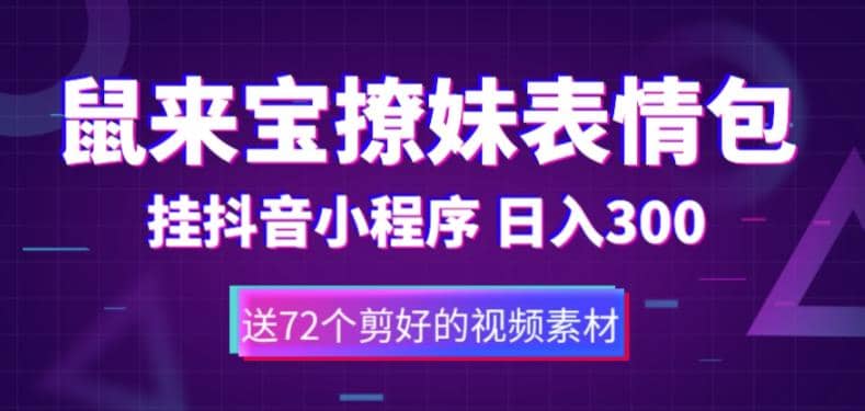 鼠来宝撩妹表情包，通过抖音小程序变现，日入300+（包含72个动画视频素材）网赚项目-副业赚钱-互联网创业-独家轻创IP星泽云创