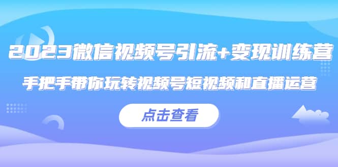 2023微信视频号引流+变现训练营：手把手带你玩转视频号短视频和直播运营网赚项目-副业赚钱-互联网创业-独家轻创IP星泽云创