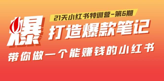 21天小红书特训营-第6期，打造爆款笔记，带你做一个能赚钱的小红书网赚项目-副业赚钱-互联网创业-独家轻创IP星泽云创