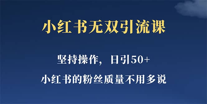 小红书无双课一天引50+女粉，不用做视频发视频，小白也很容易上手拿到结果网赚项目-副业赚钱-互联网创业-独家轻创IP星泽云创