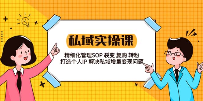 私域实战课程：精细化管理SOP 裂变 复购 转粉 打造个人IP 私域增量变现问题网赚项目-副业赚钱-互联网创业-独家轻创IP星泽云创