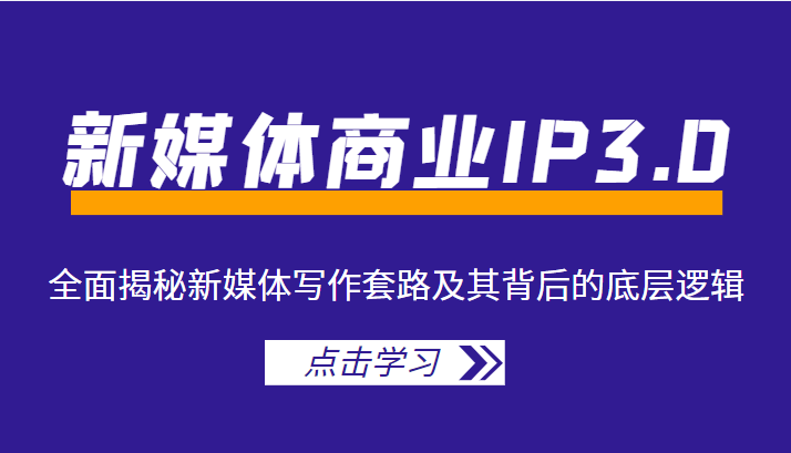 新媒体商业IP3.0，全面揭秘新媒体写作套路及其背后的底层逻辑（价值1299元）网赚项目-副业赚钱-互联网创业-独家轻创IP星泽云创