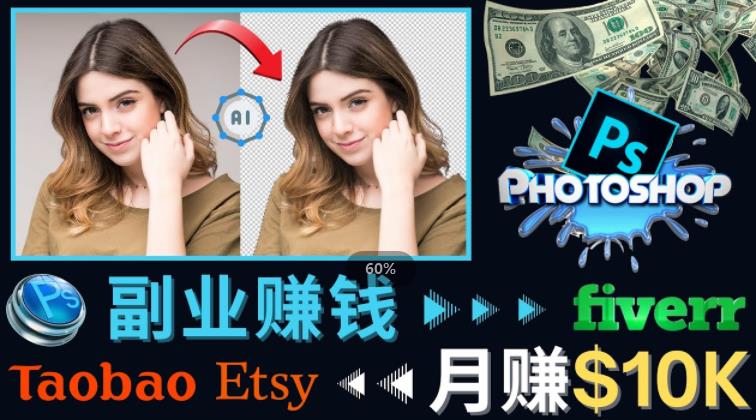 掌握PS修图技能，月赚5000美元以上–利用Adobe Photoshop赚钱的3种途径网赚项目-副业赚钱-互联网创业-独家轻创IP星泽云创