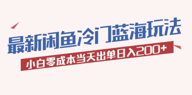 2023最新闲鱼冷门蓝海玩法，小白零成本当天出单日入200+网赚项目-副业赚钱-互联网创业-独家轻创IP星泽云创