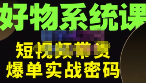大嘴·好物短视频带货解析，学完你将懂的短视频带货底层逻辑，做出能表现的短视频网赚项目-副业赚钱-互联网创业-独家轻创IP星泽云创
