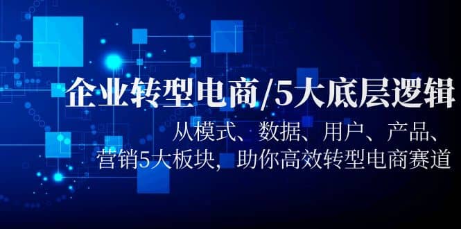 企业转型电商/5大底层逻辑，从模式 数据 用户 产品 营销5大板块，高效转型网赚项目-副业赚钱-互联网创业-独家轻创IP星泽云创