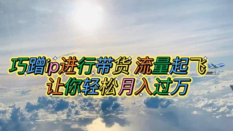 巧蹭ip进行带货，流量起飞，让你轻松月入过万网赚项目-副业赚钱-互联网创业-独家轻创IP星泽云创