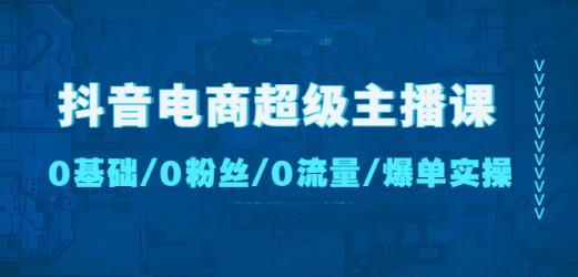 抖音电商超级主播课：0基础、0粉丝、0流量、爆单实操！网赚项目-副业赚钱-互联网创业-独家轻创IP星泽云创