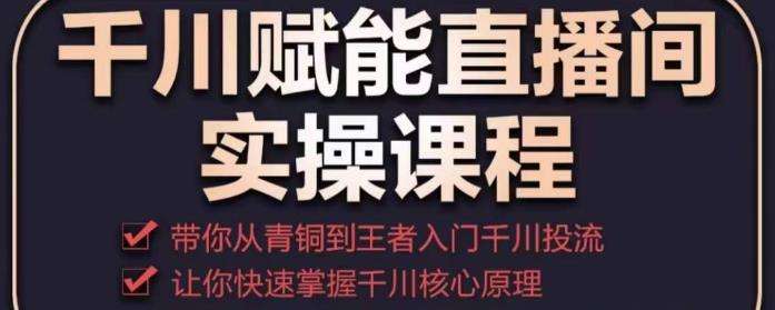 千川赋能直播间实操课程，带你从青铜到王者的入门千川投流，让你快速掌握千川核心原理网赚项目-副业赚钱-互联网创业-独家轻创IP星泽云创