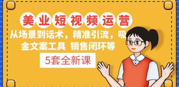 5套·美业短视频运营课从场景到话术·精准引流·吸金文案工具·销售闭环等网赚项目-副业赚钱-互联网创业-独家轻创IP星泽云创