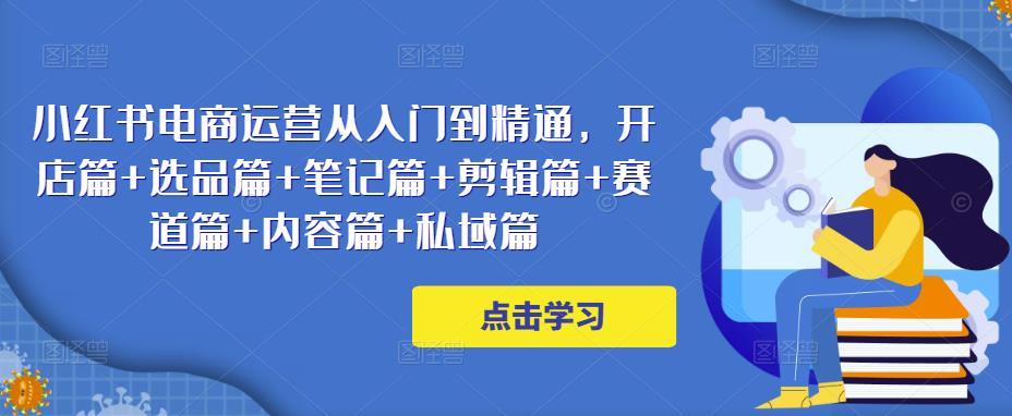 小红书电商运营从入门到精通，开店篇+选品篇+笔记篇+剪辑篇+赛道篇+内容篇+私域篇网赚项目-副业赚钱-互联网创业-独家轻创IP星泽云创