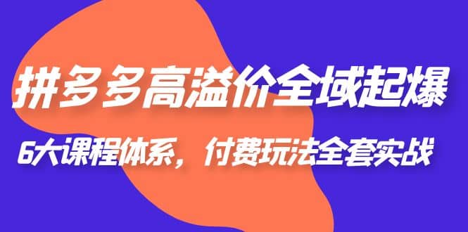拼多多-高溢价 全域 起爆，6大课程体系，付费玩法全套实战网赚项目-副业赚钱-互联网创业-独家轻创IP星泽云创