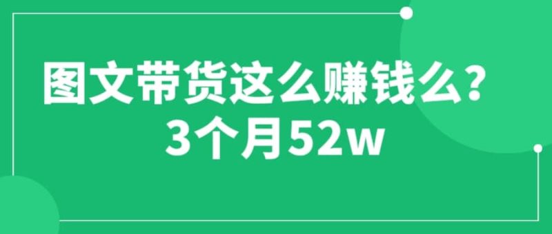 图文带货这么赚钱么? 3个月52W 图文带货运营加强课网赚项目-副业赚钱-互联网创业-独家轻创IP星泽云创