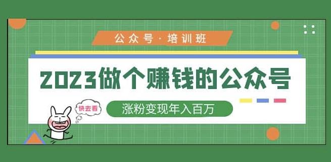 2023公众号培训班，2023做个赚钱的公众号，涨粉变现年入百万！网赚项目-副业赚钱-互联网创业-独家轻创IP星泽云创