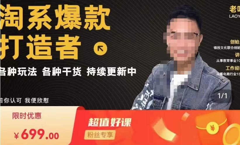 锋投老叶全店动销，淘系干货汇总，各种玩法，淘系爆款打造者网赚项目-副业赚钱-互联网创业-独家轻创IP星泽云创