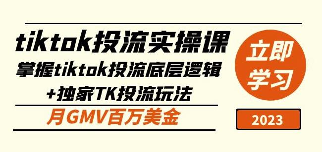 tiktok投流实操课：掌握tiktok投流底层逻辑+独家TK投流玩法月GMV百万美金网赚项目-副业赚钱-互联网创业-独家轻创IP星泽云创