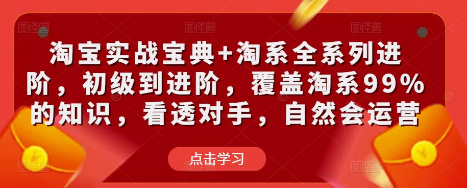 淘宝实战宝典+淘系全系列进阶，初级到进阶，覆盖淘系99%的知识，看透对手，自然会运营网赚项目-副业赚钱-互联网创业-独家轻创IP星泽云创