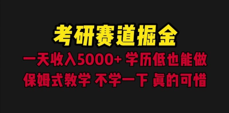 考研赛道掘金，一天5000+学历低也能做，保姆式教学，不学一下，真的可惜网赚项目-副业赚钱-互联网创业-独家轻创IP星泽云创