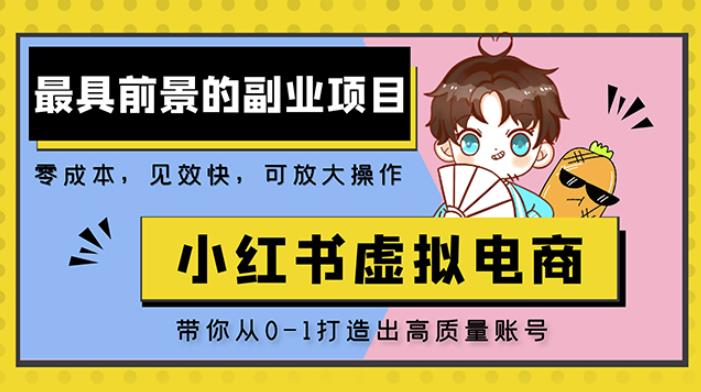 小红书蓝海大市场虚拟电商项目，手把手带你打造出日赚2000+高质量红薯账号网赚项目-副业赚钱-互联网创业-独家轻创IP星泽云创