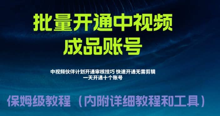 外面收费1980暴力开通中视频计划教程，附 快速通过中视频伙伴计划的办法网赚项目-副业赚钱-互联网创业-独家轻创IP星泽云创
