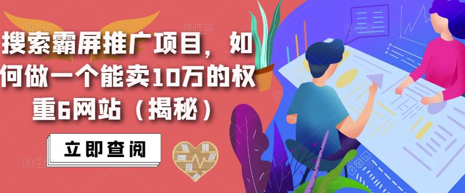 搜索霸屏推广项目，如何做一个能卖10万的权重6网站（揭秘）网赚项目-副业赚钱-互联网创业-独家轻创IP星泽云创