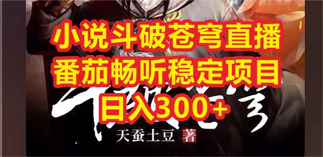 小说斗破苍穹直播，番茄畅听日入300+稳定项目网赚项目-副业赚钱-互联网创业-独家轻创IP星泽云创
