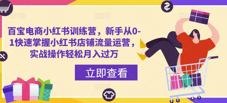 百宝电商小红书训练营，新手从0-1快速掌握小红书店铺流量运营，实战操作轻松月入过万网赚项目-副业赚钱-互联网创业-独家轻创IP星泽云创