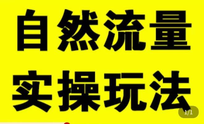 拼多多自然流量天花板，拼多多自然流的实操玩法，自然流量是怎么来的，如何开车带来自然流等知识网赚项目-副业赚钱-互联网创业-独家轻创IP星泽云创