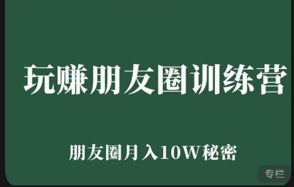 玩赚朋友圈系统课，朋友圈月入10W的秘密，​7天系统图文课程网赚项目-副业赚钱-互联网创业-独家轻创IP星泽云创