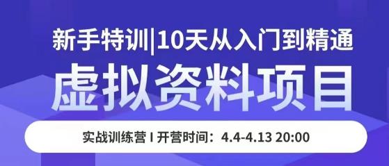 虚拟资料项目新手特训，10天从入门到精通，保姆级实操教学网赚项目-副业赚钱-互联网创业-独家轻创IP星泽云创