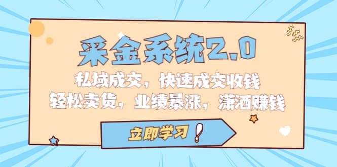 采金 系统2.0，私域成交，快速成交收钱，轻松卖货，业绩暴涨，潇洒赚钱网赚项目-副业赚钱-互联网创业-独家轻创IP星泽云创